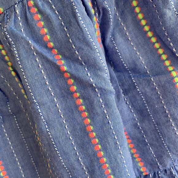 Halter Dress Girls 2T Striped Sleeveless Blue Chambray Tiered Maxi Summer - Picture 5 of 5